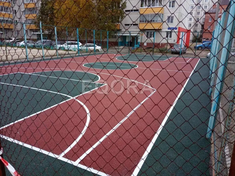 Резиновые покрытия из крошки для спортивных площадок в Полтавке