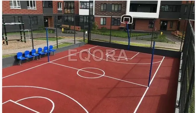 Бесшовное покрытие из резиновой крошки для баскетбольной площадки в Полтавке