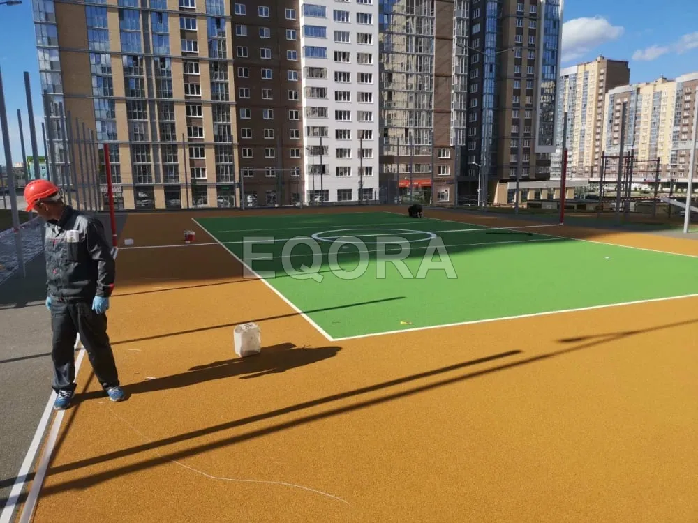 Из чего состоит бесшовное резиновое покрытие в Полтавке?